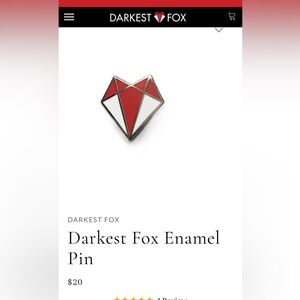 New Unused Darkest Fox Enamel Pin